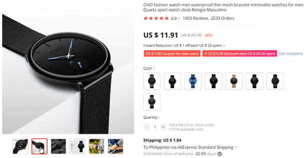 无聊的手表绝对应该在产品清单上,以避免dropshipping