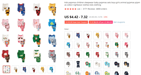 为你的单一产品商店销售儿童睡衣