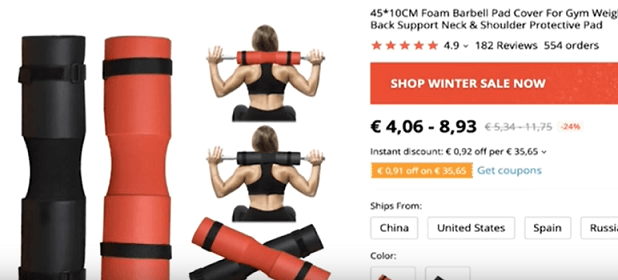 Dropship这个杠铃泡沫包裹