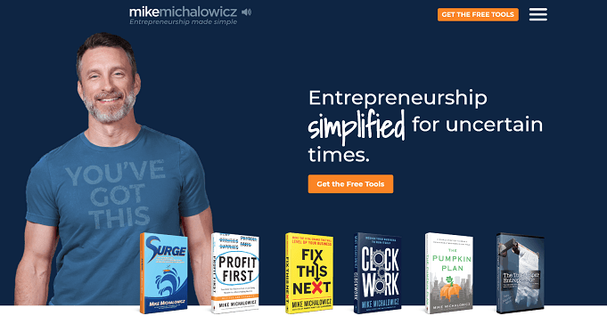 Mike Michalowicz's website screenshot