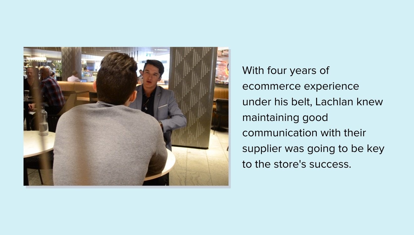 Lachlan与供应商保持良好的沟通