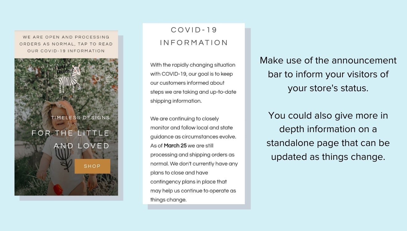 Finer and Dandy在冠状病毒期间使用公告栏