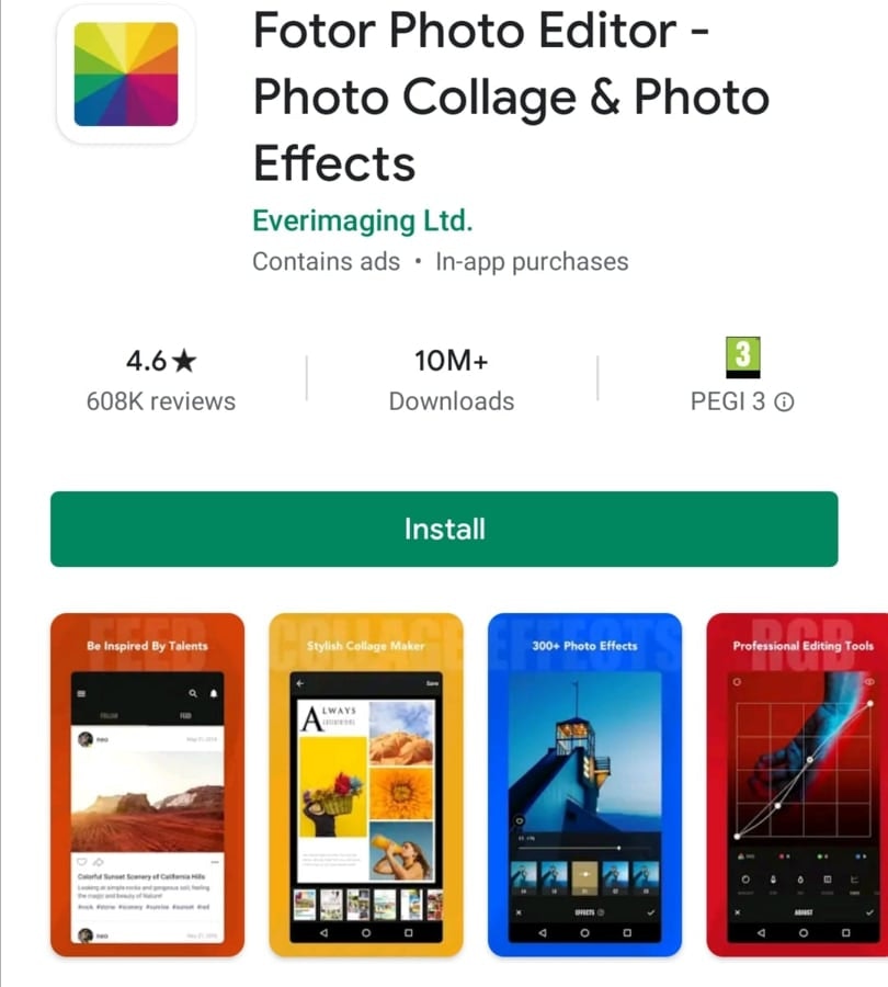 fotor photo editing app