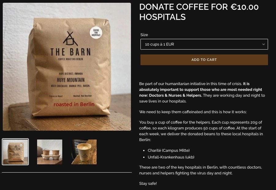 The Barn医院捐赠页面截图