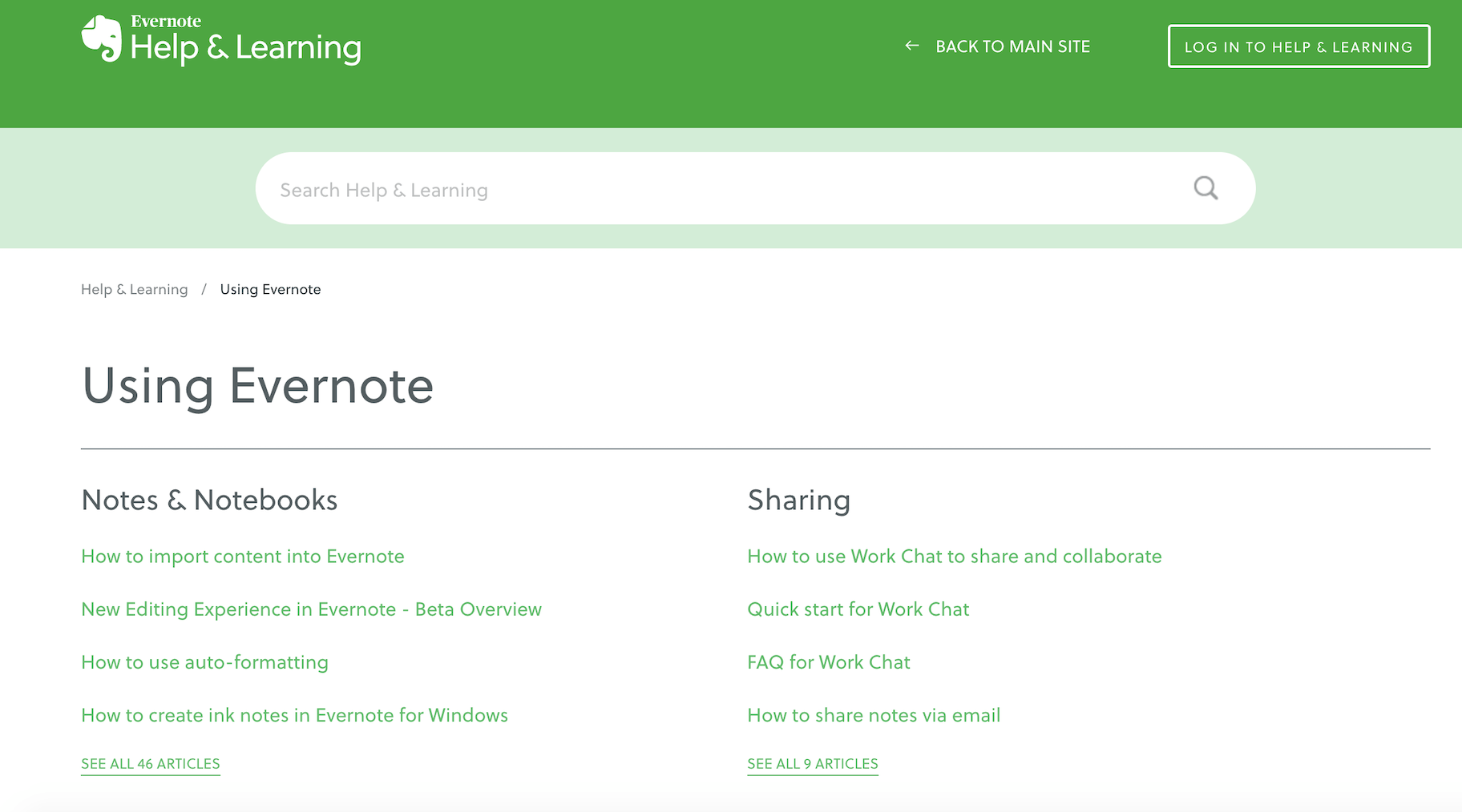 Evernote Knowledge Base