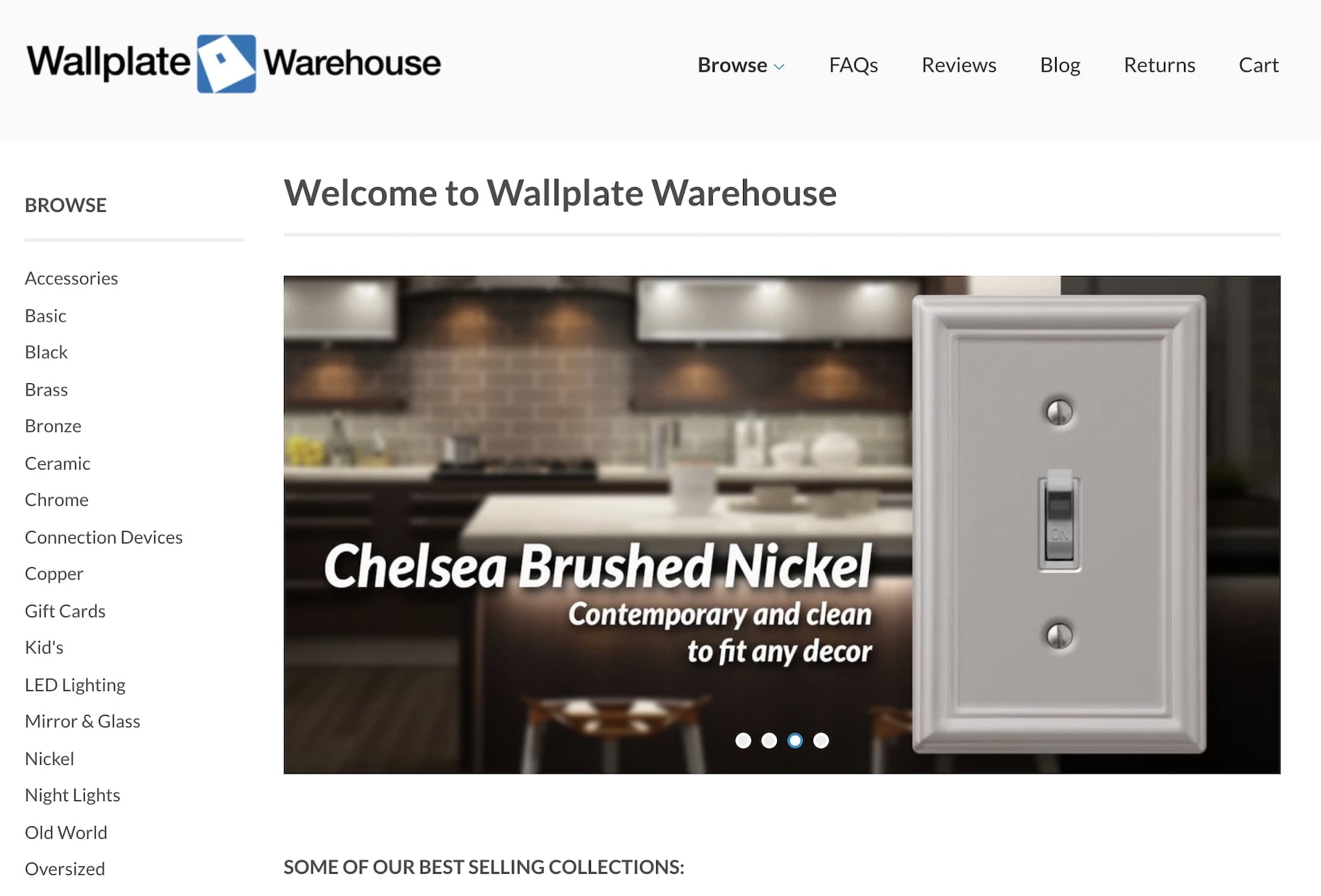 Wallplate Warehouse主页的截图