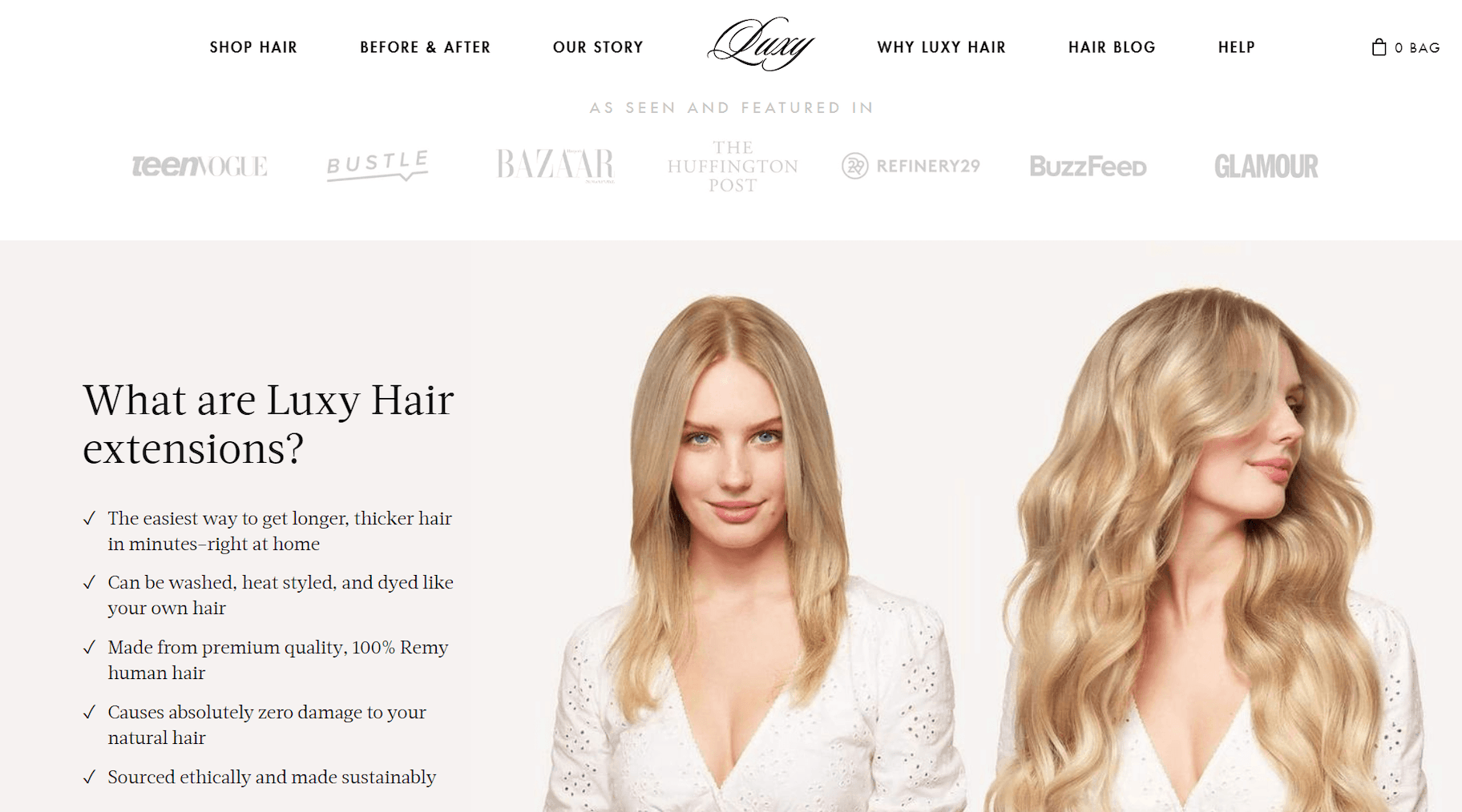 luxy hair value proposition