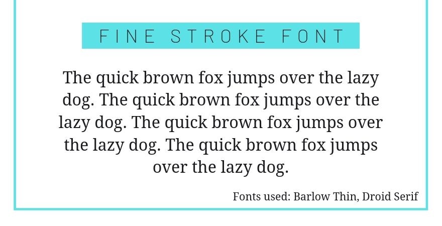 细字体和衬线组合