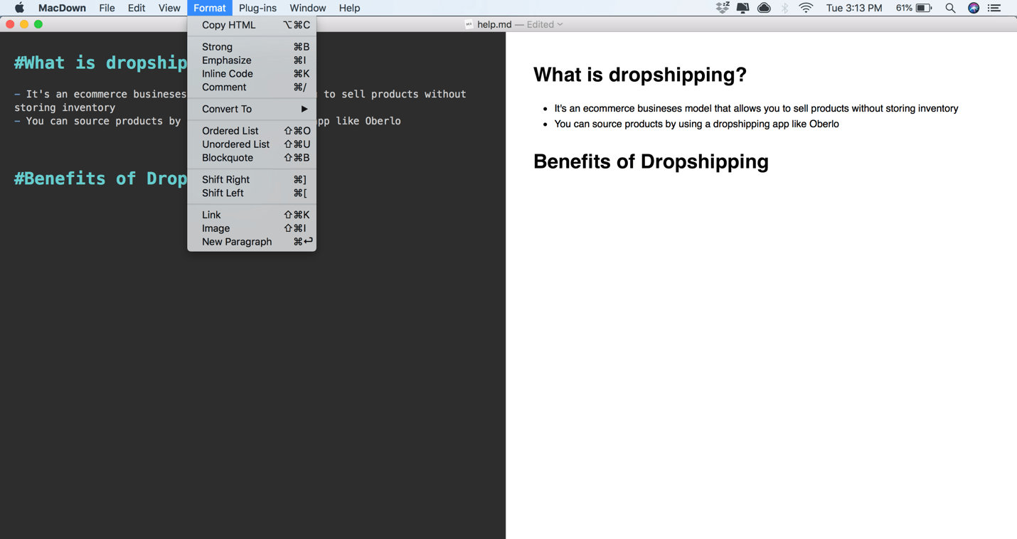 最好的MAC降价编辑器