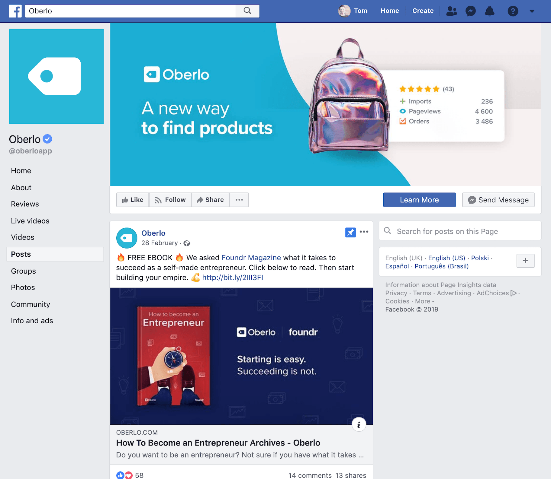 Facebook社交媒体网站