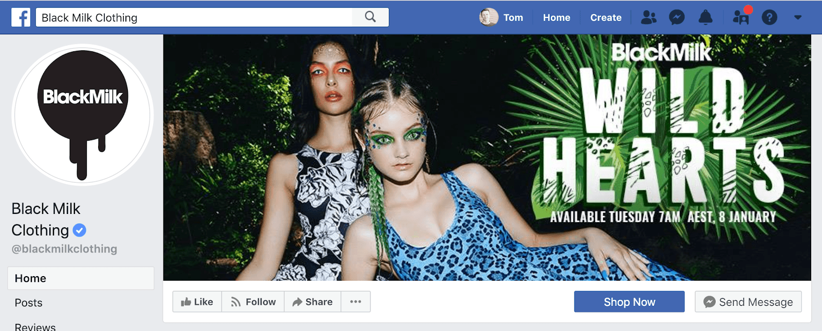 黑色牛奶服装脸书封面照片