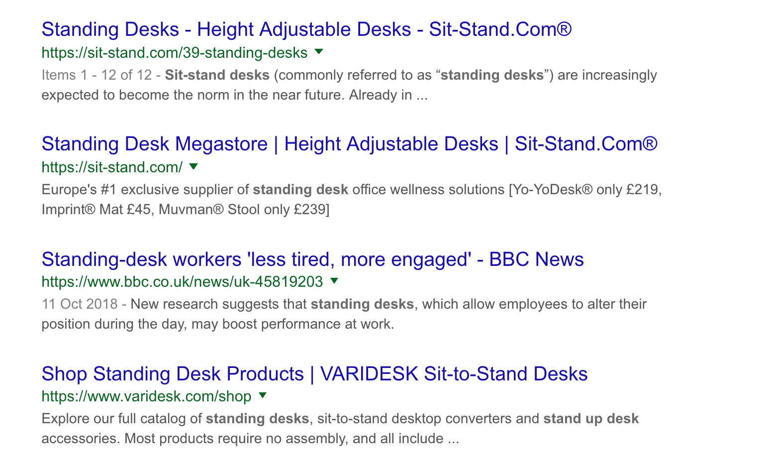 谷歌上的有机列表