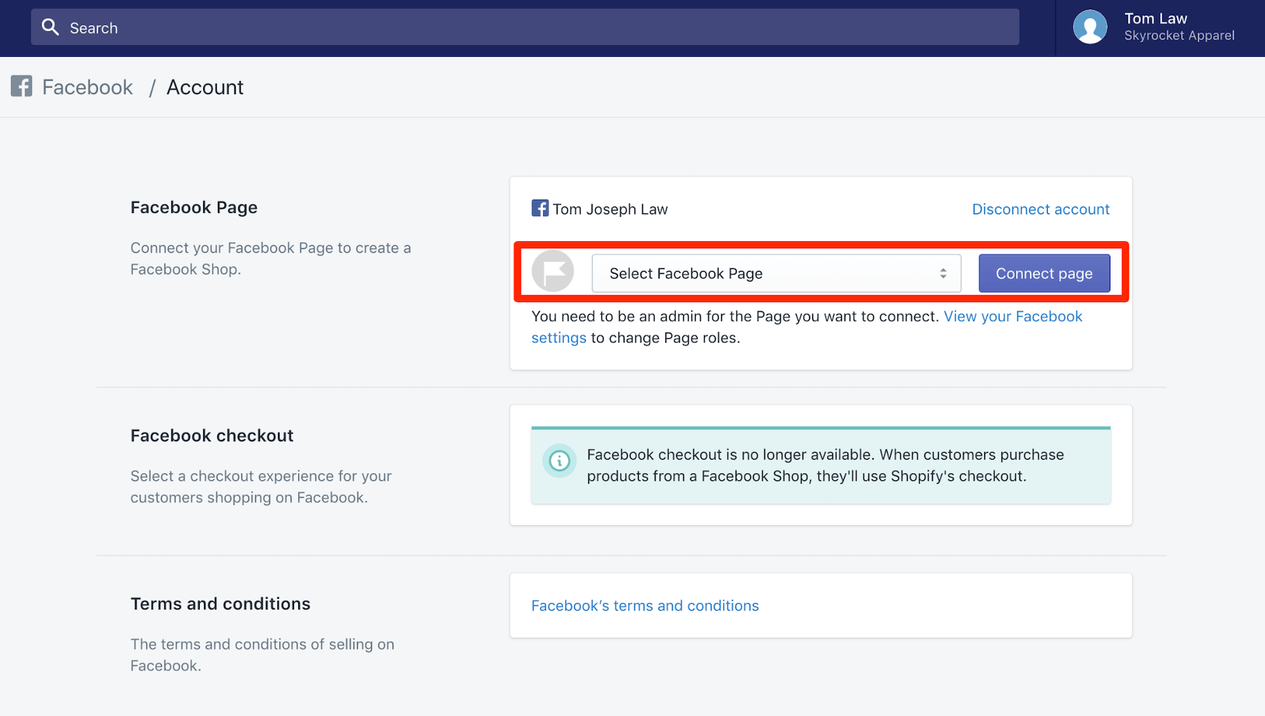 连接Shopify到Facebook页面