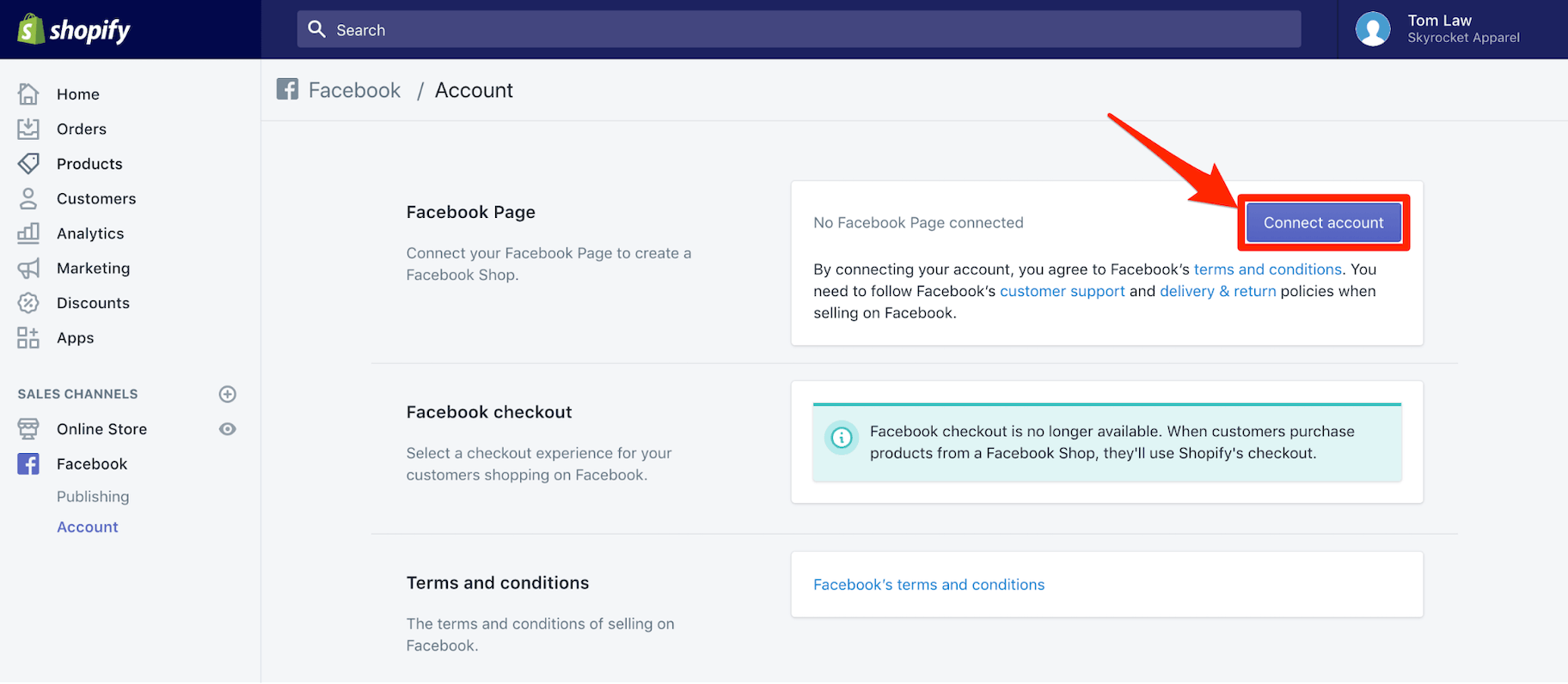 连接Facebook和Shopify