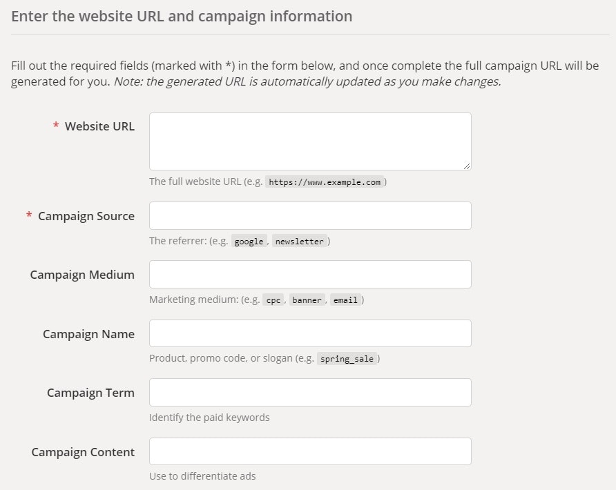 google campaign URL生成器