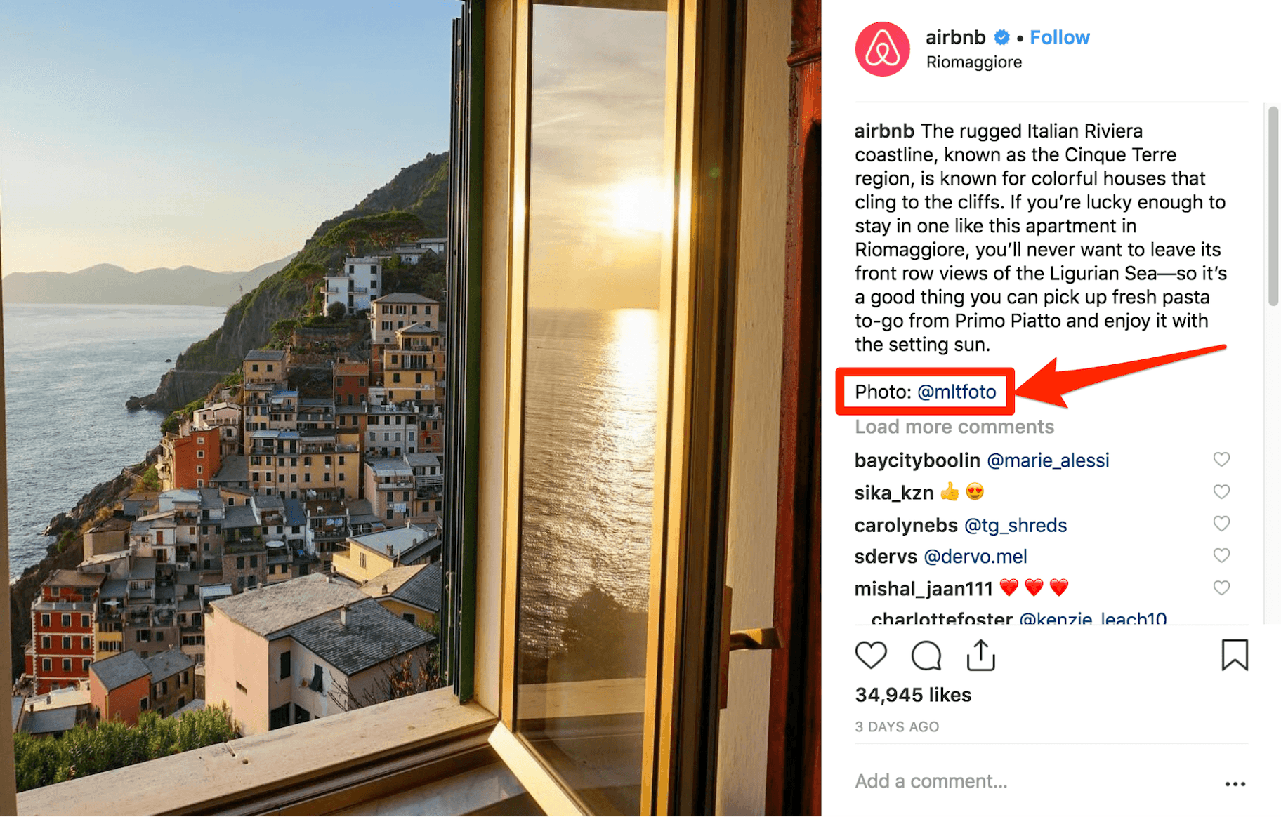 AirBNB Instagram