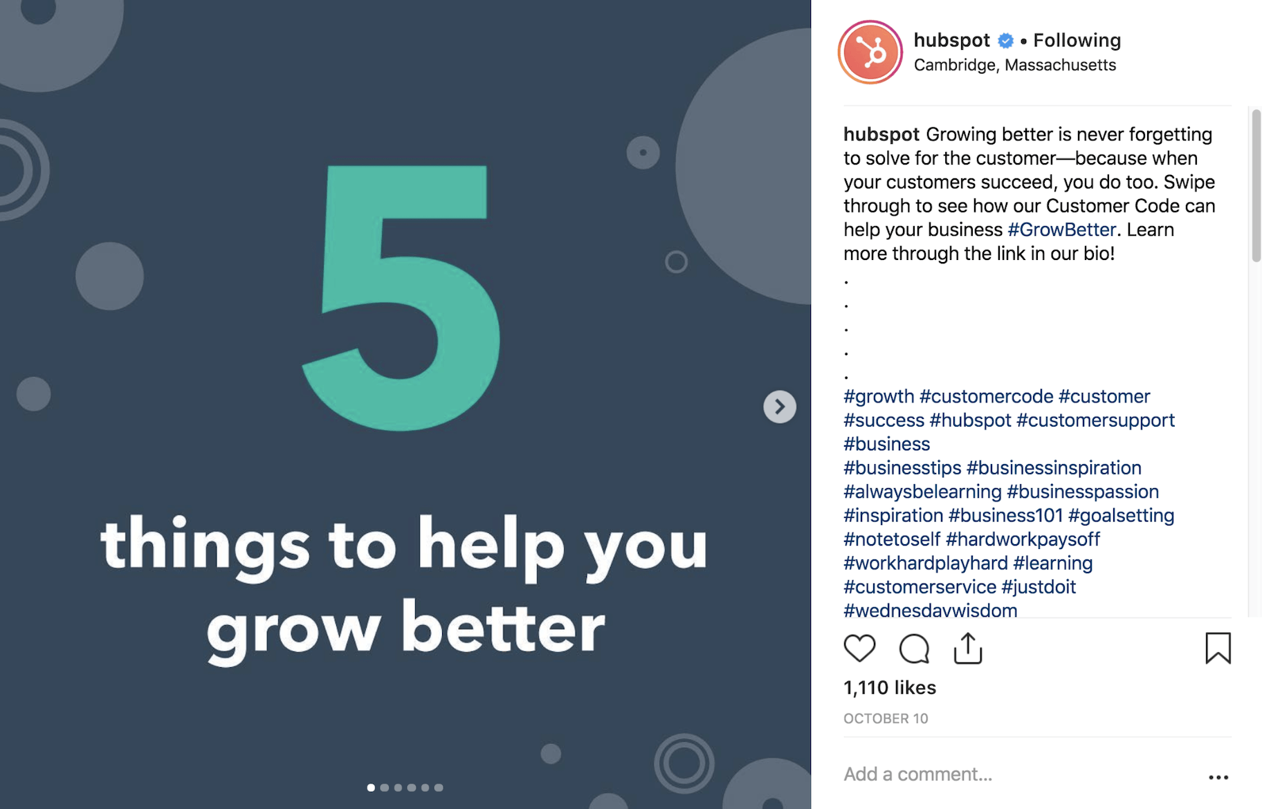 Hubspot Instagram帖子