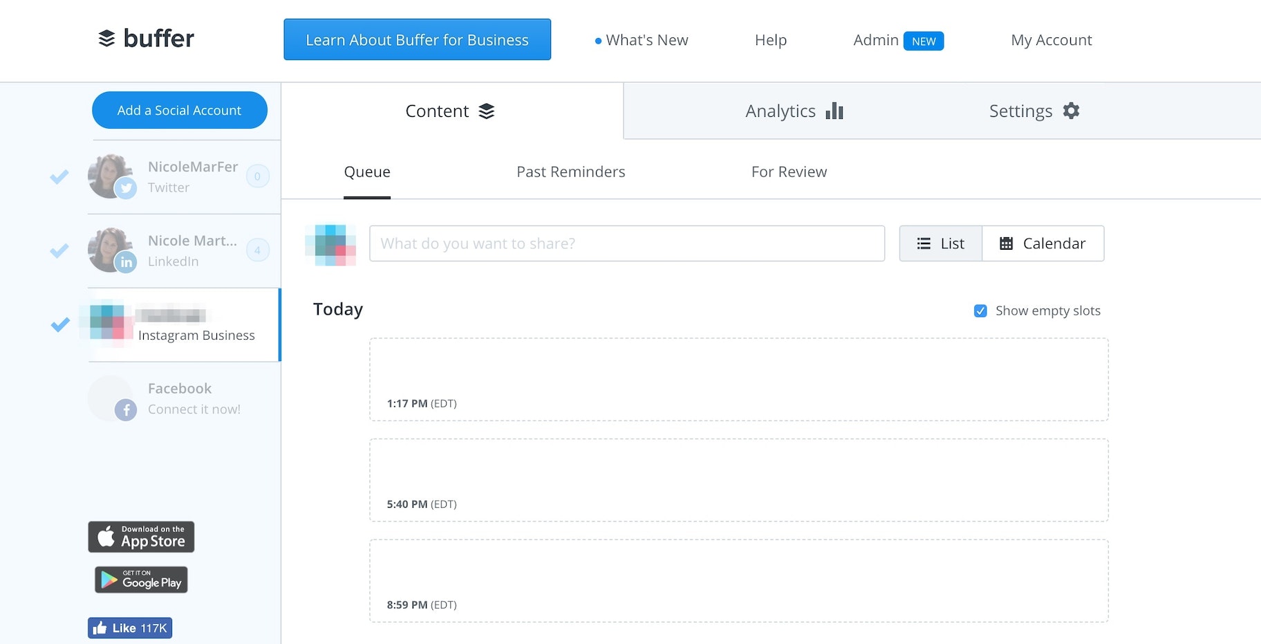 缓冲Instagram应用程序