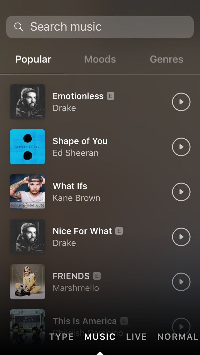 Instagram故事音乐