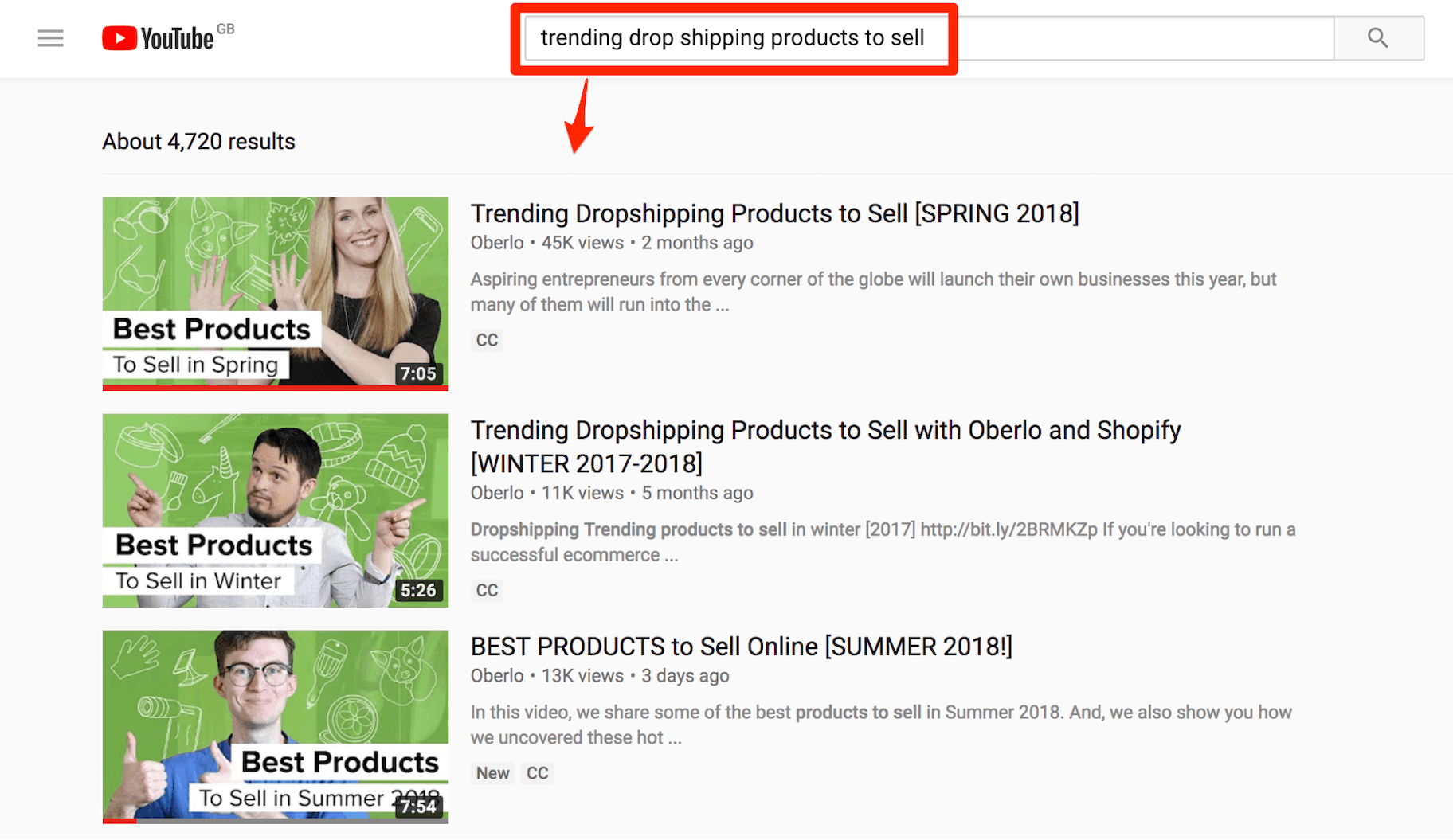 关键词在YouTube视频标题