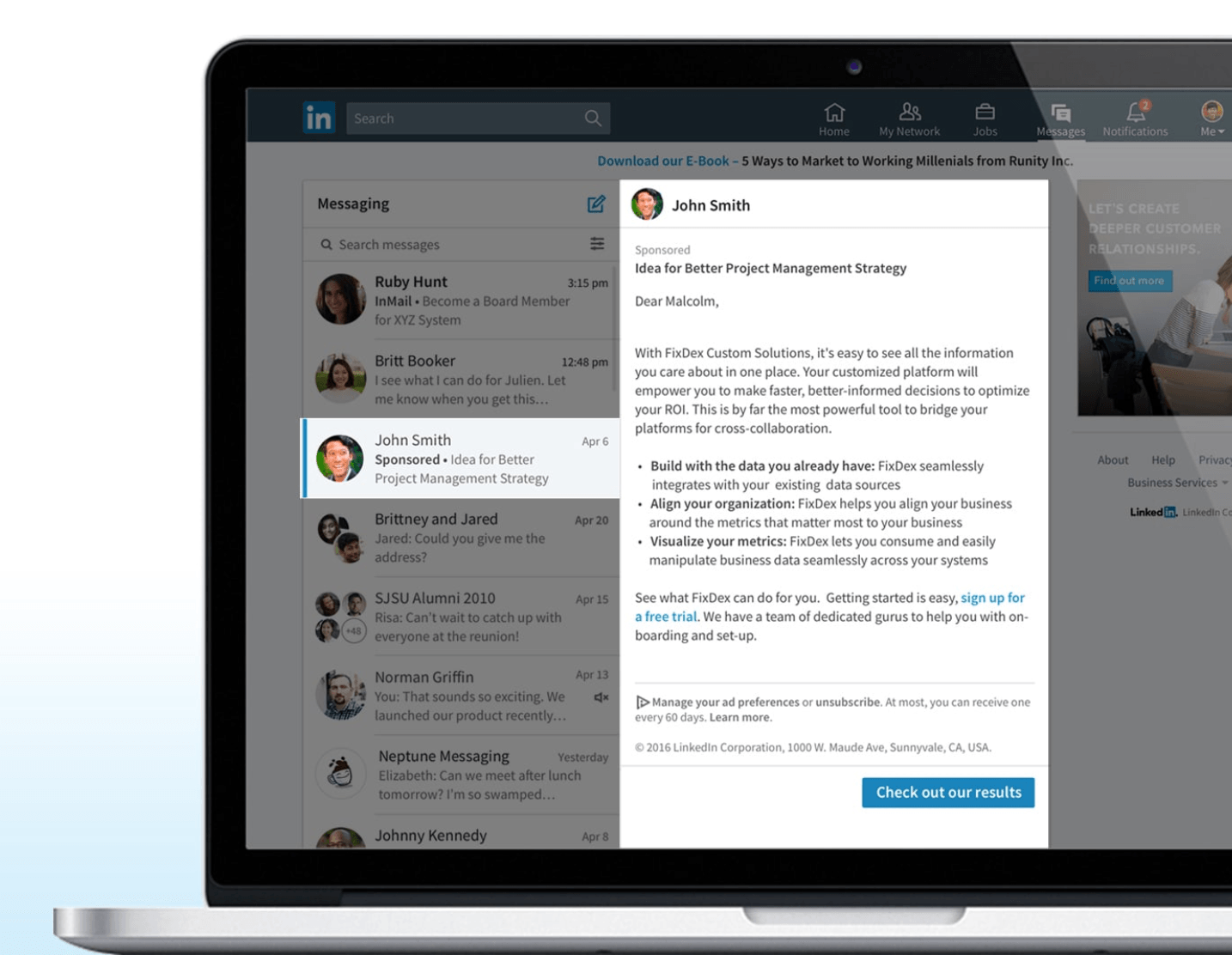 领英广告赞助InMail