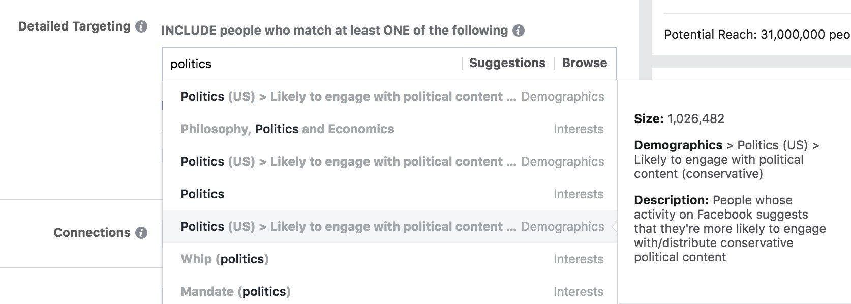 Psychographic politics targeting