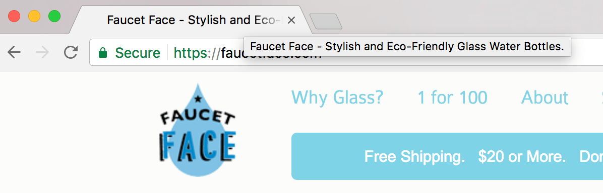 水龙头表面的标题标签