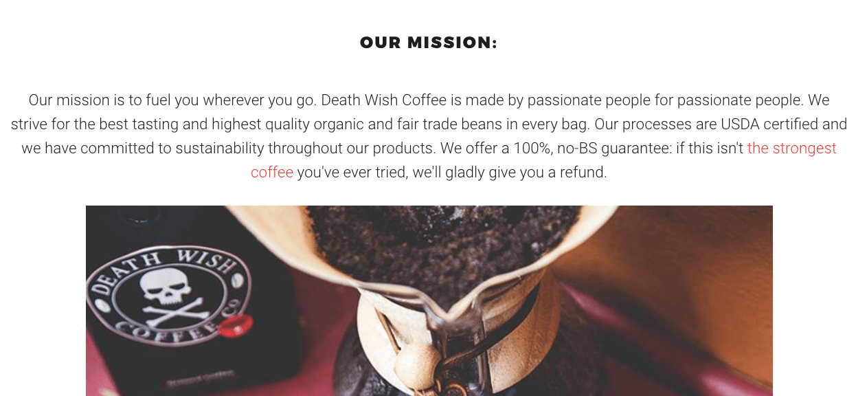 Death Wish Coffee的使命宣言