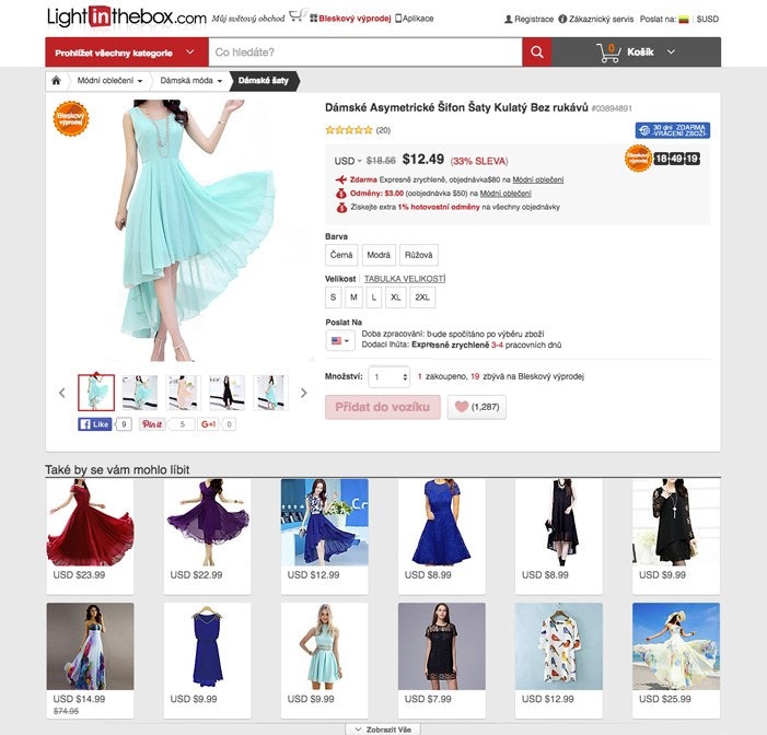 Light In The Box产品页面