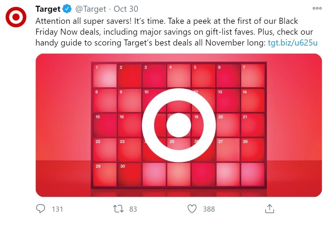 目标2020年黑色星期五