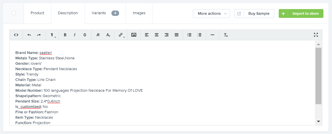 供应商产品描述不好