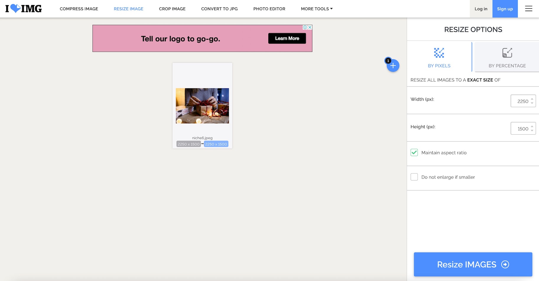 批量调整图像大小