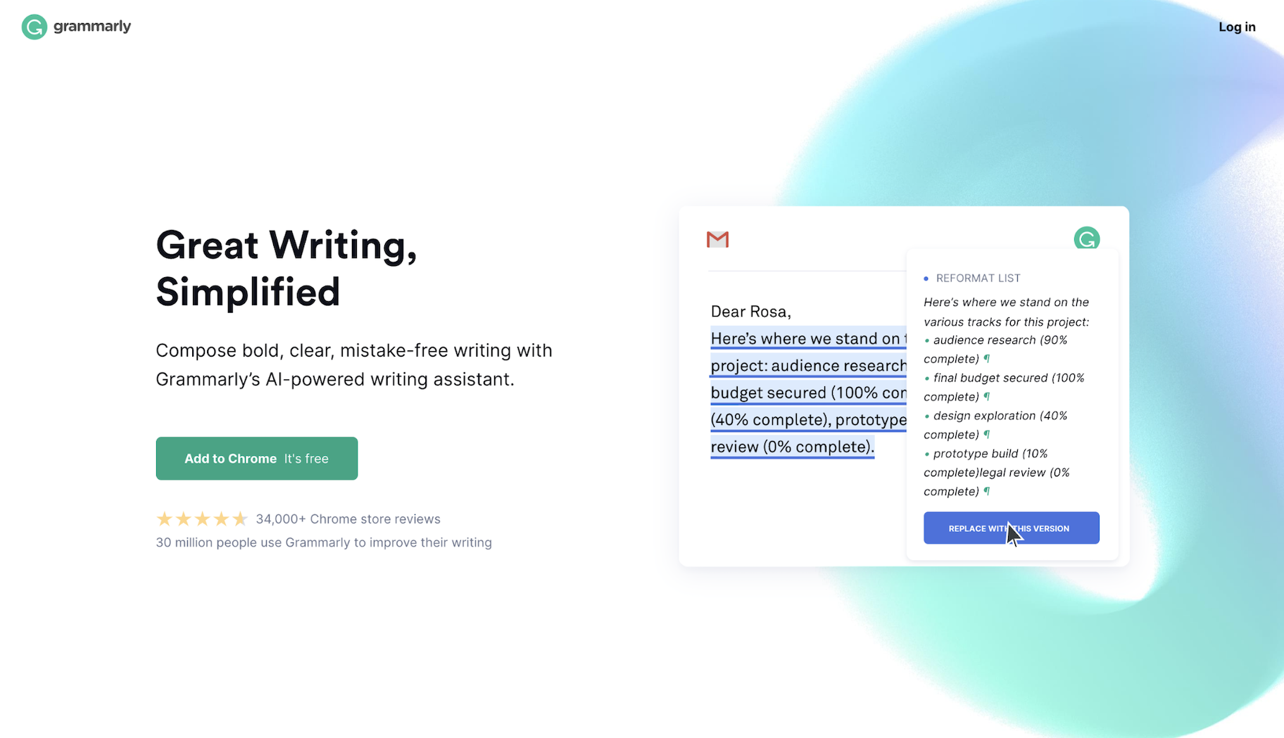 小企业写作最佳软件:Grammarly