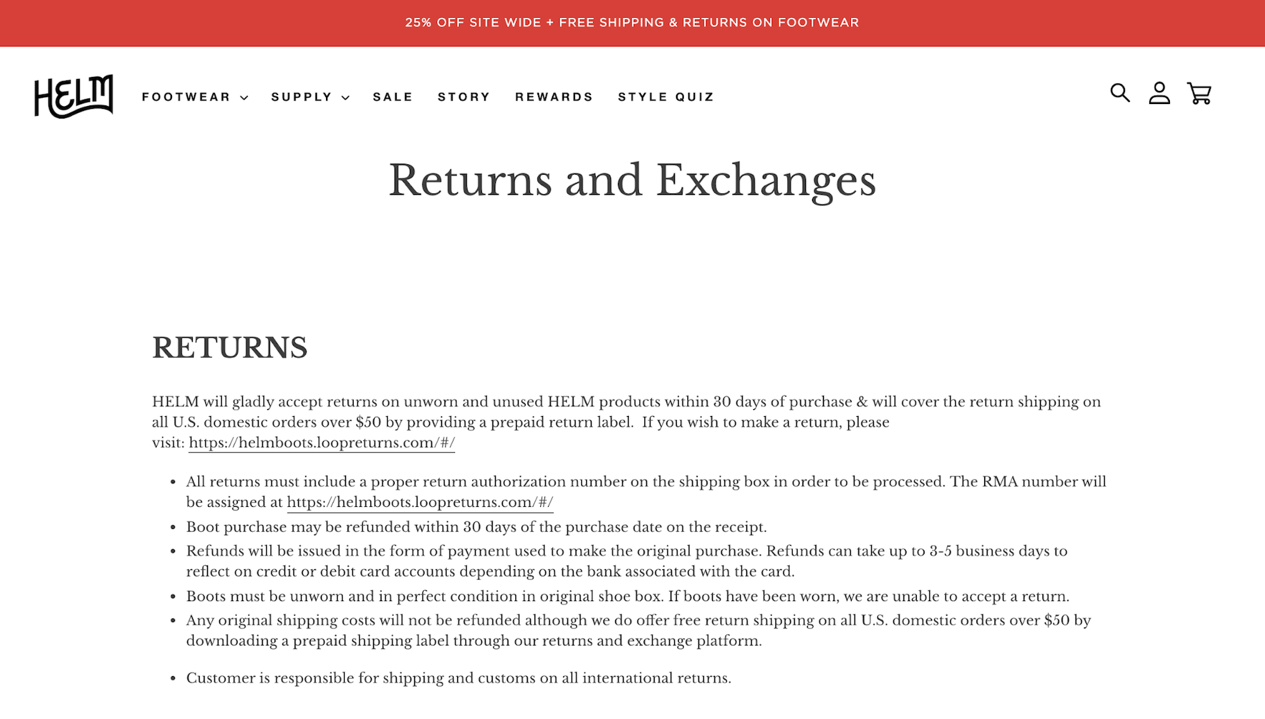 电子商务回报:HELM BOOTS