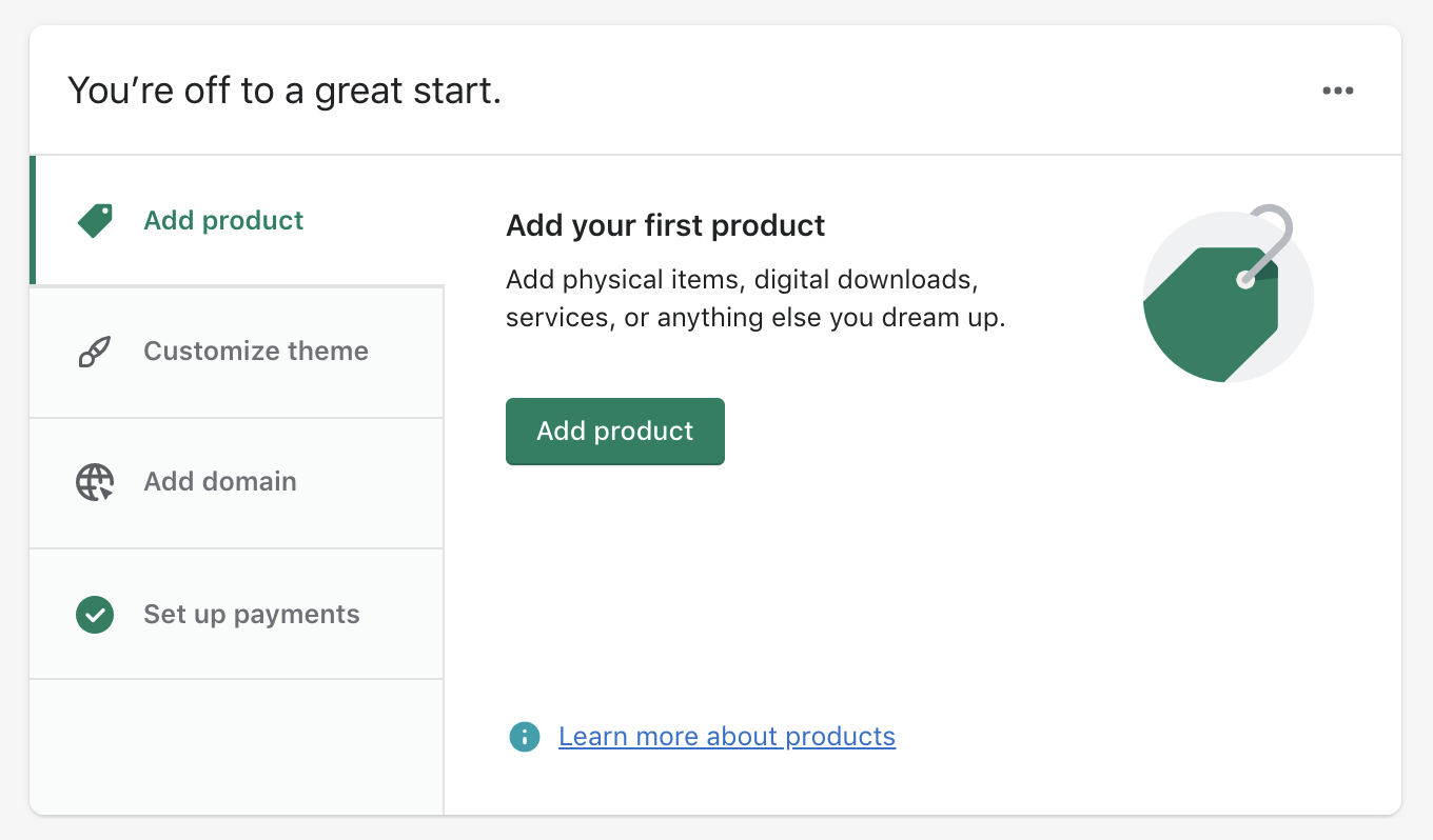 学习Shopify:仪表盘