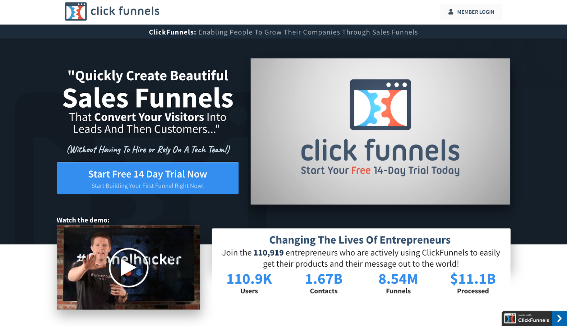 Wix替代方案:ClickFunnels