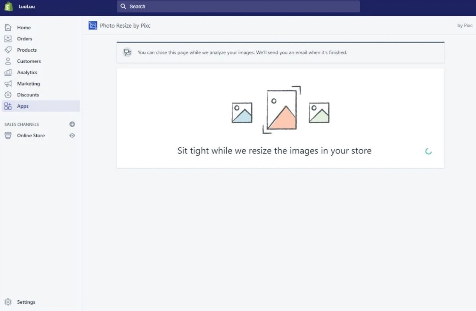 图片大小调整shopify应用程序