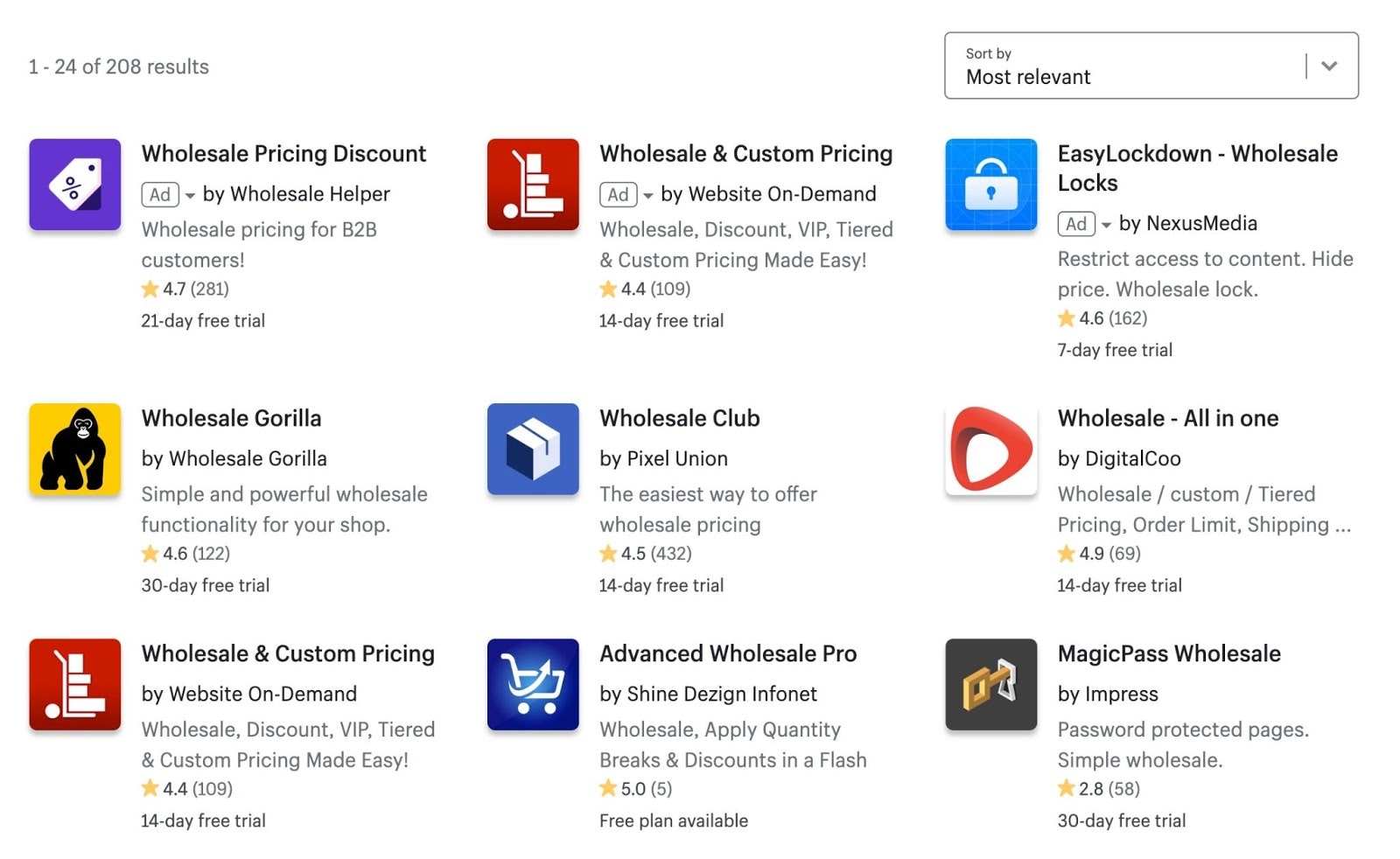 shopify的批发应用程序