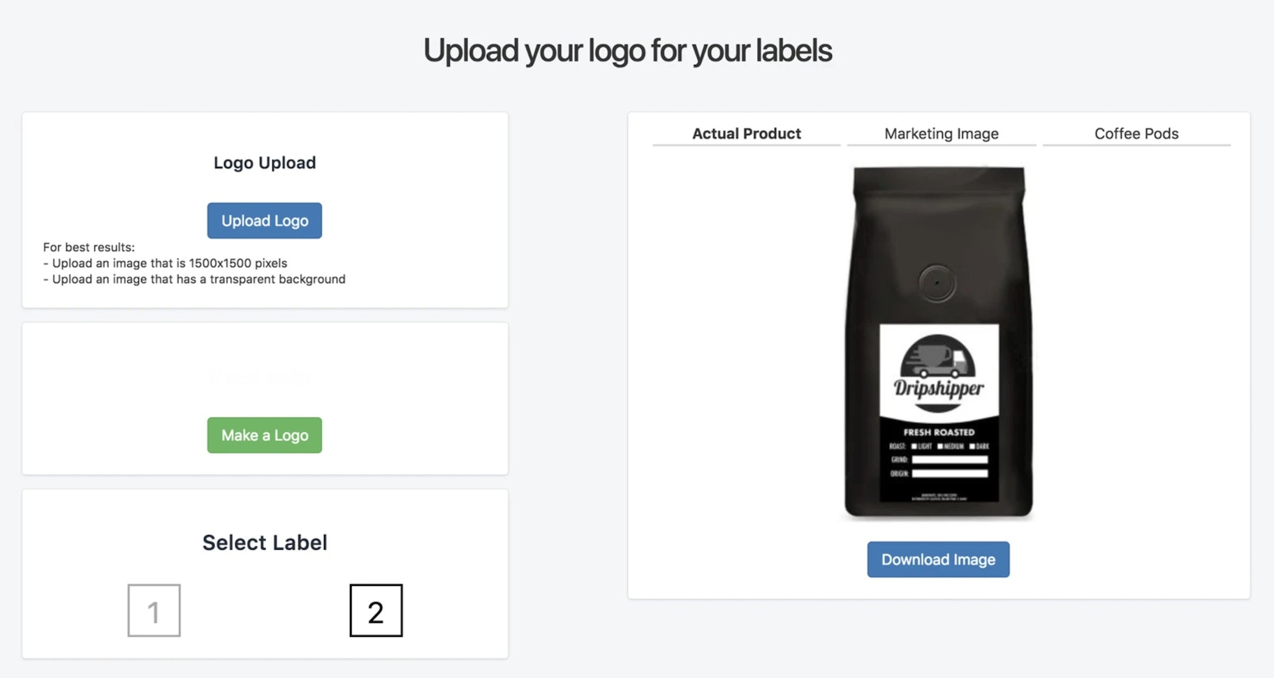 出售咖啡在线私人标签