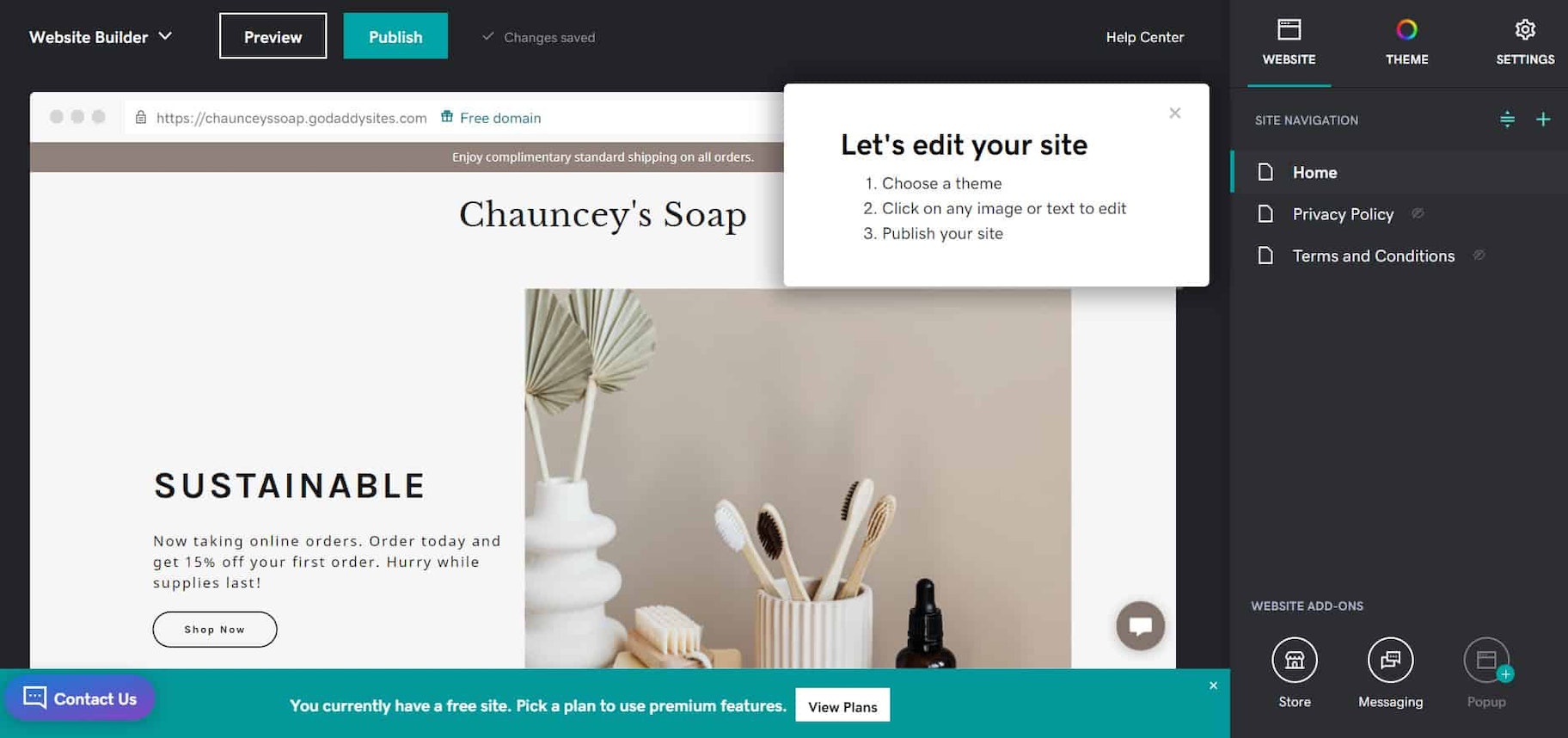 快速和简单的网站与GoDaddy