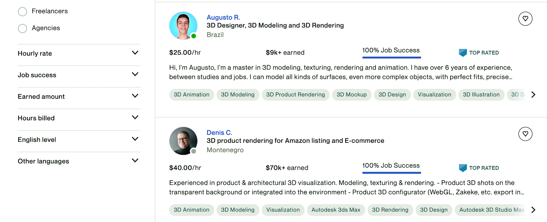 在Upwork上寻找产品设计师