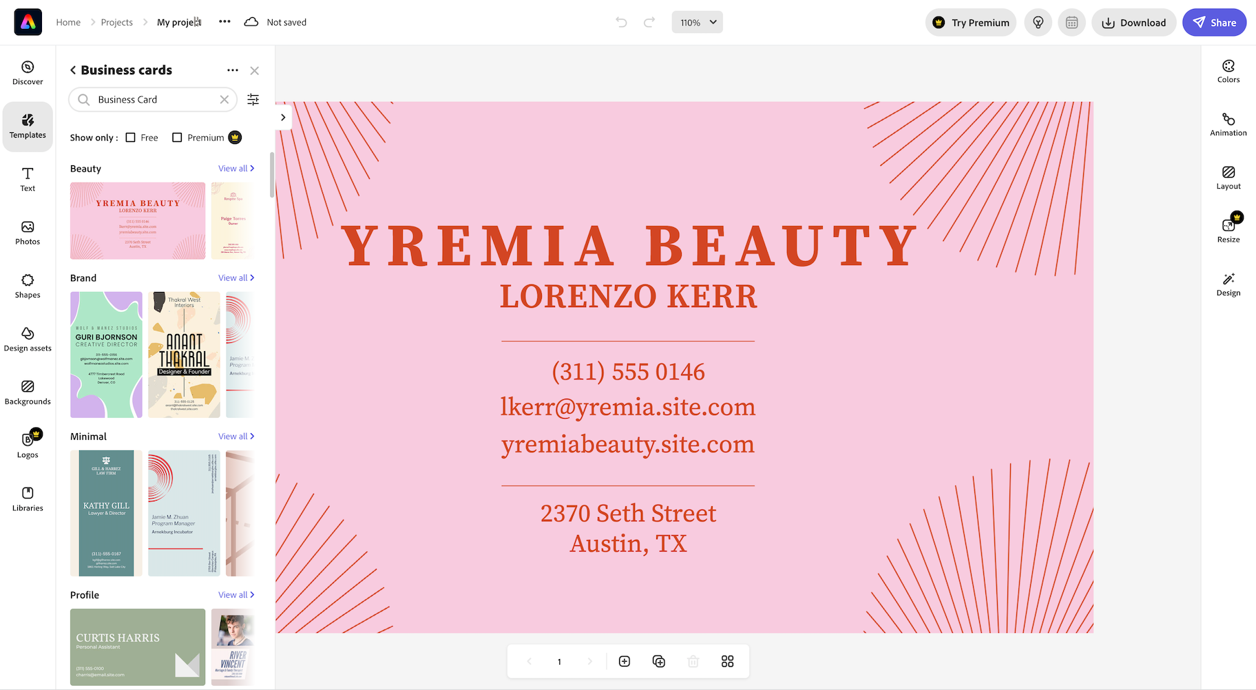 Adobe个性化名片