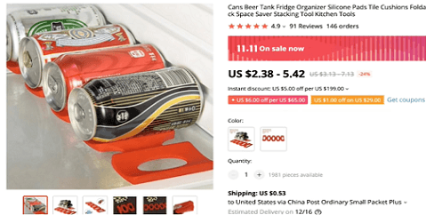 The can fridge organizer is the fifth huge potential product to dropship