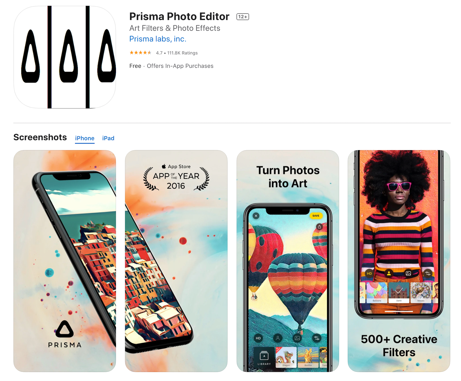 Prisma照片滤镜应用