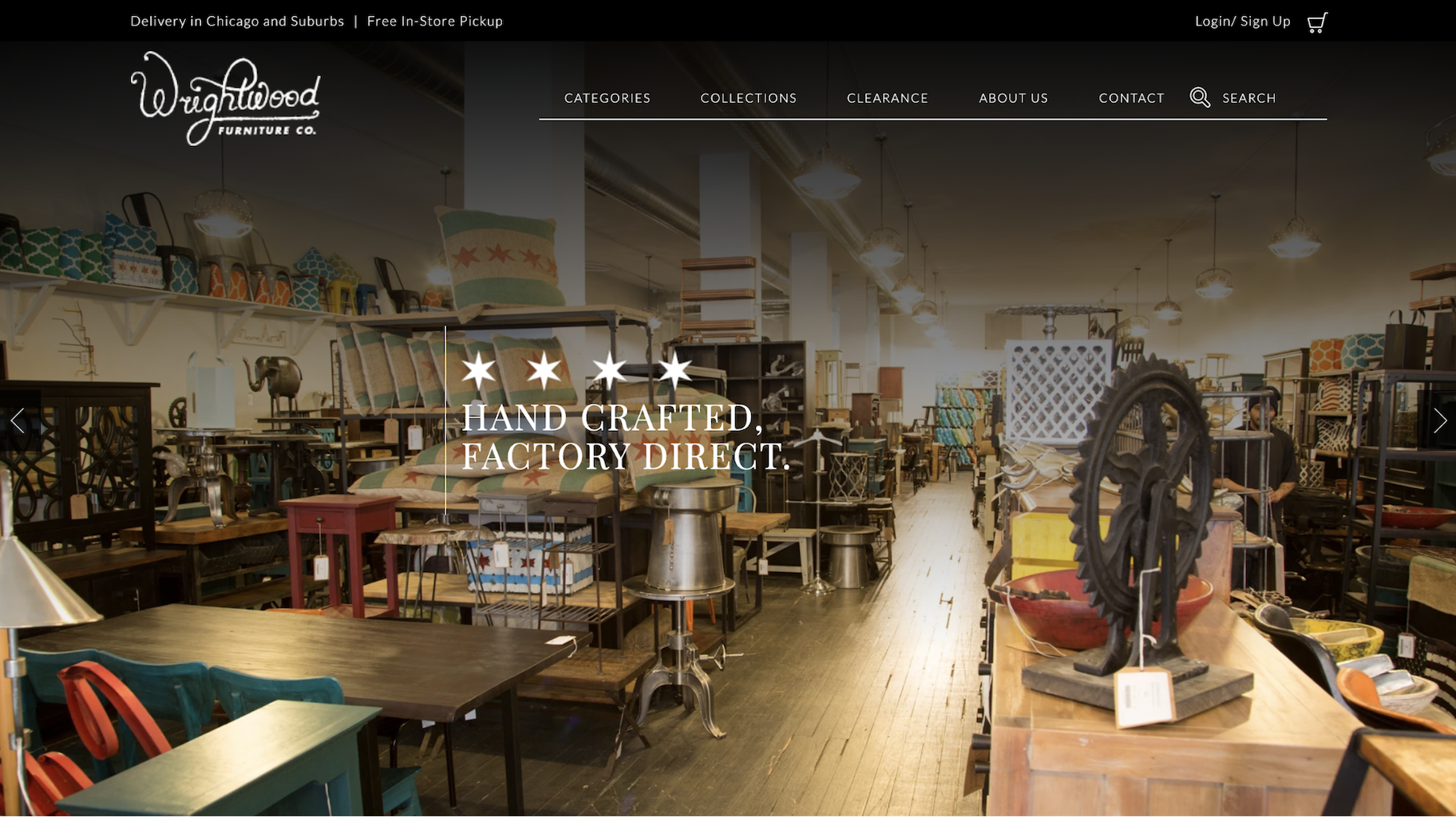 小型企业网站的例子:赖特伍德家具