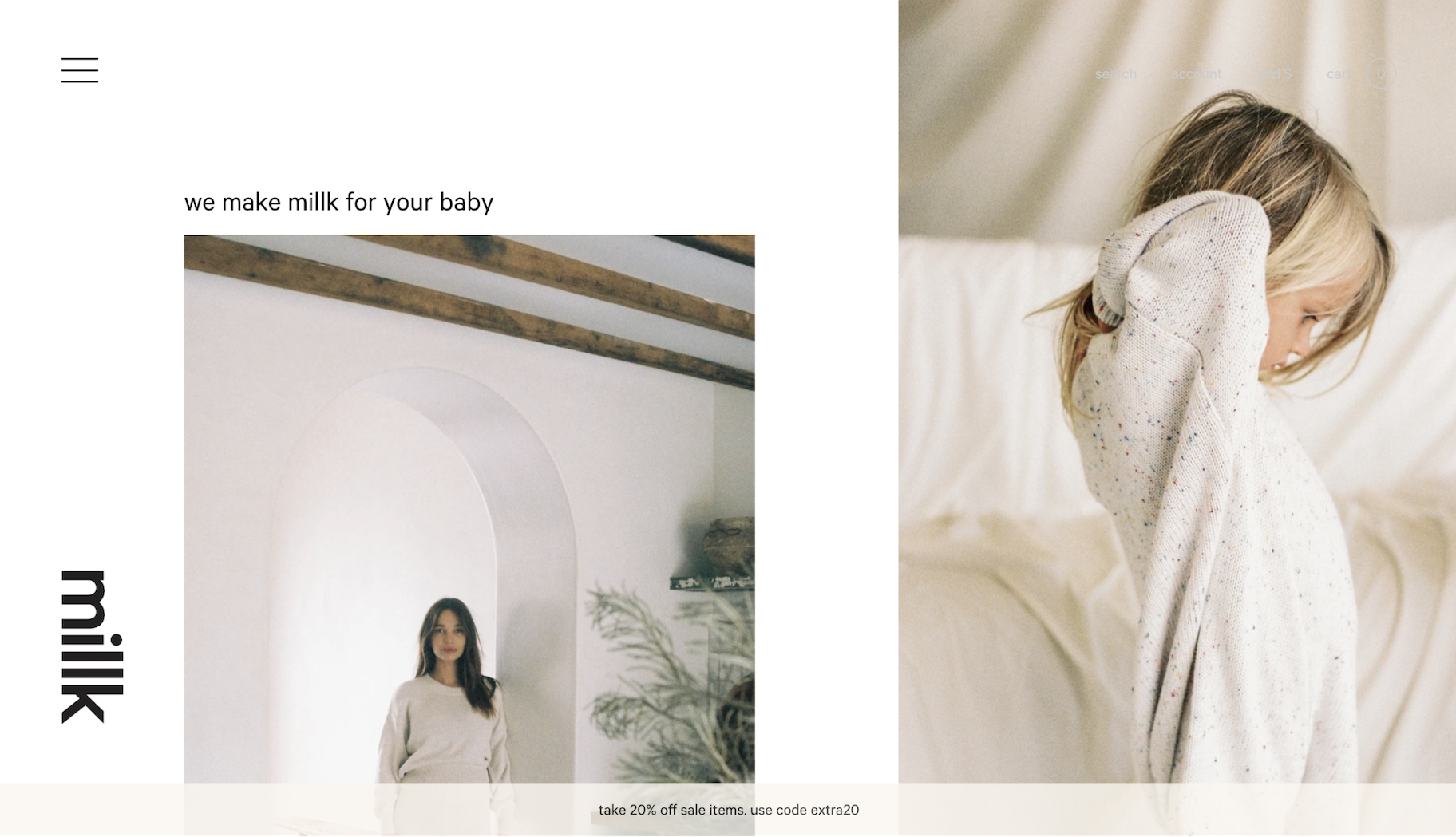 小型企业网站的例子:牛奶