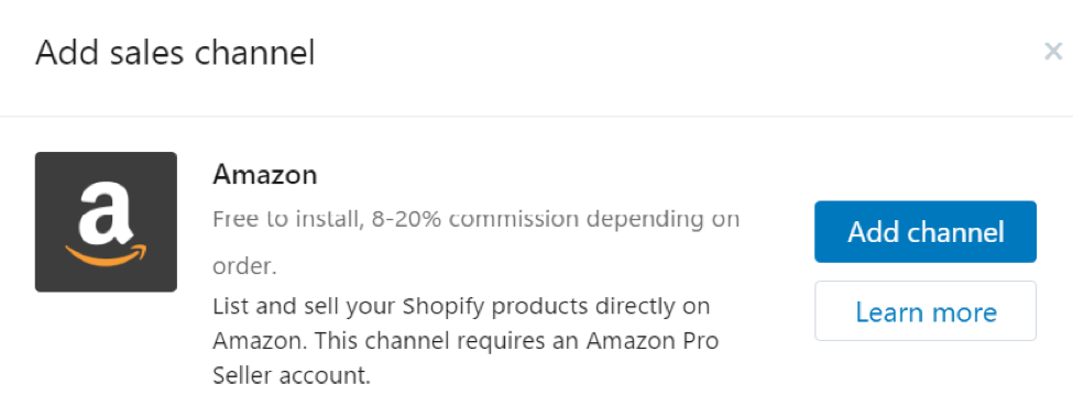Shopify亚马逊销售渠道