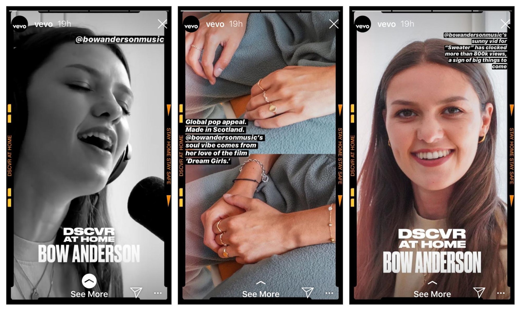 Vevo Instagram故事设计示例