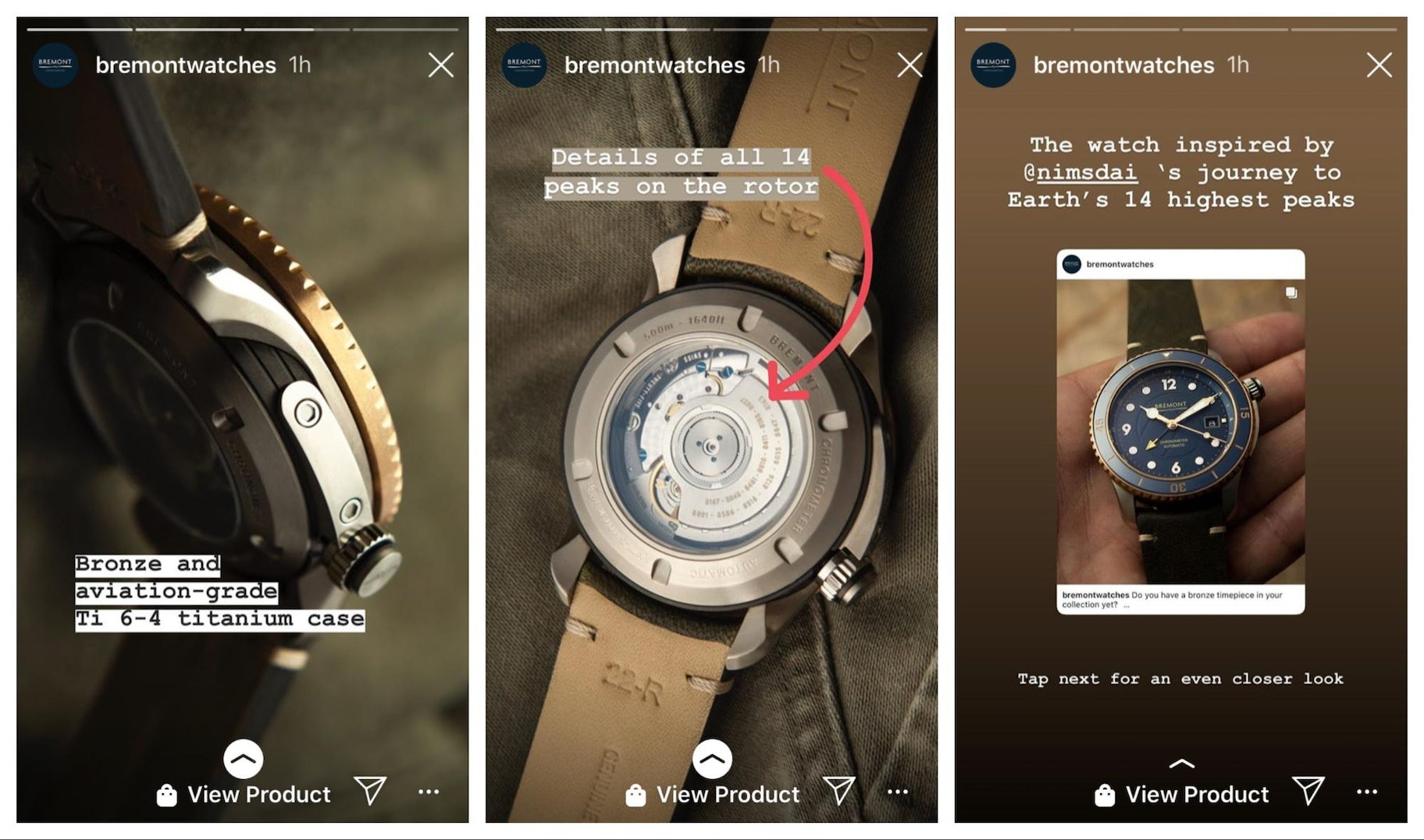 Bremont Instagram故事设计示例