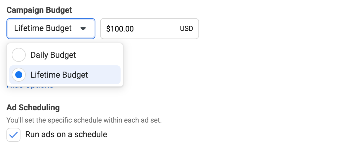 Instagram advertising budget